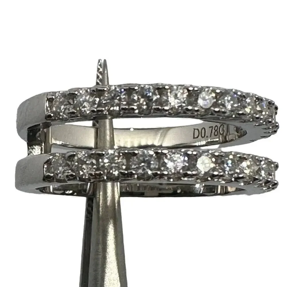 Moissanite Diamond Ring Enhancer Wedding Band GRA Certified 925 18K White Gold
